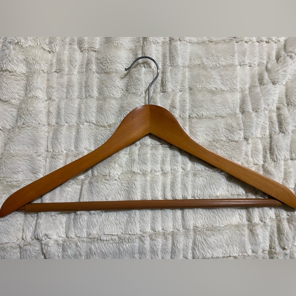 Wooden Clothes Hanger with Metal Hook
